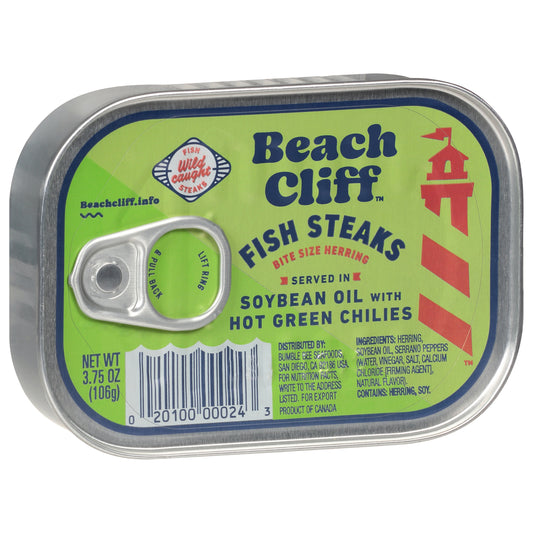 Beach Cliff in Soybean Oil with Hot Green Chilies Fish Steaks 3.75 oz