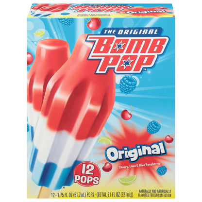 Bomb Pop Original Ice Pop, 12 Pack