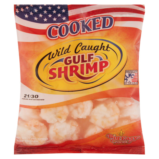 Big Easy Foods Gulf Wild Caught Cooked Shrimp 12 oz