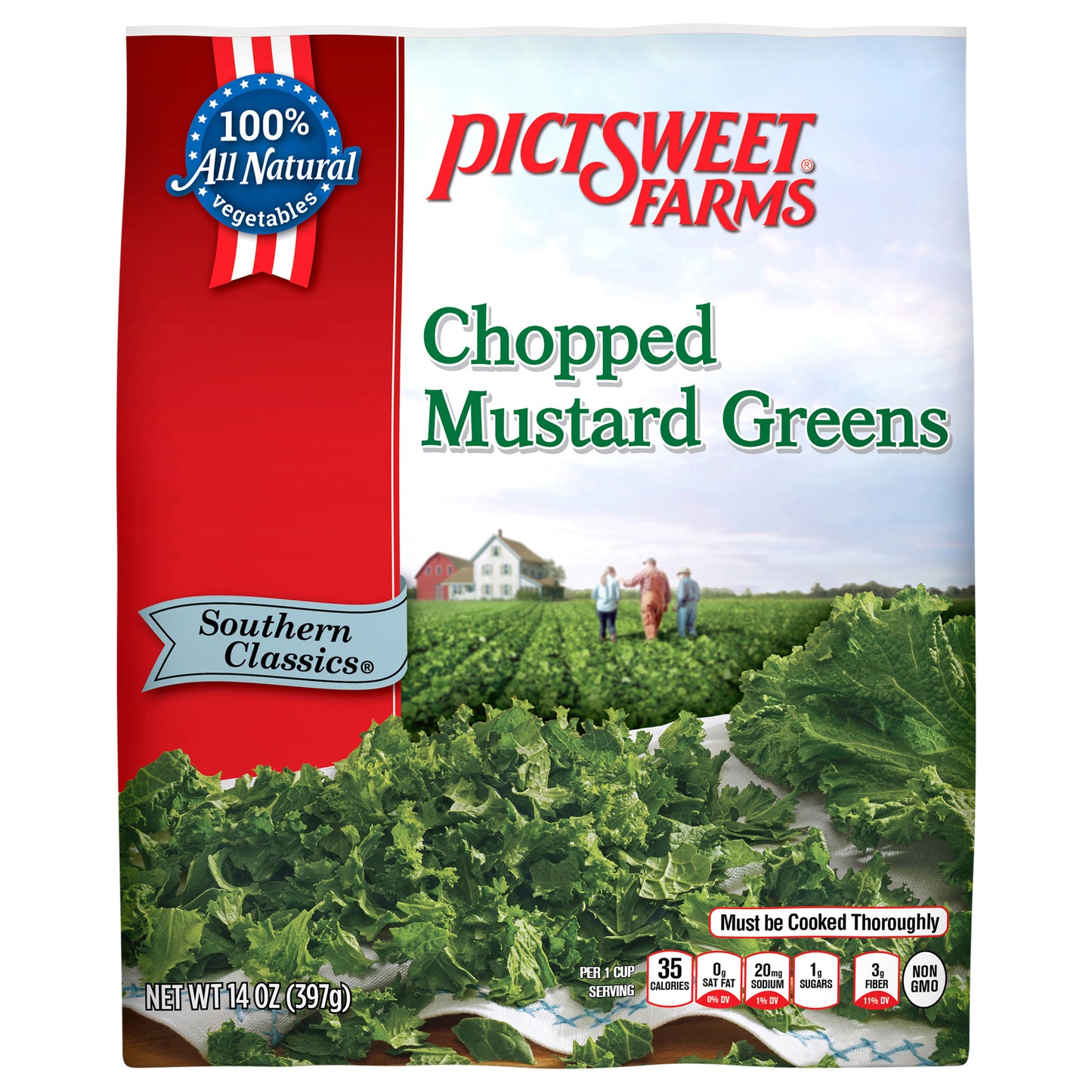 Pictsweet Farms Chopped Mustard Greens, Southern Classics - 14 oz