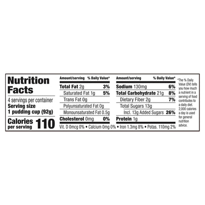 Snack Pack Chocolate Fudge Flavored Pudding, 4 Count Pudding Cups (12 Pack)