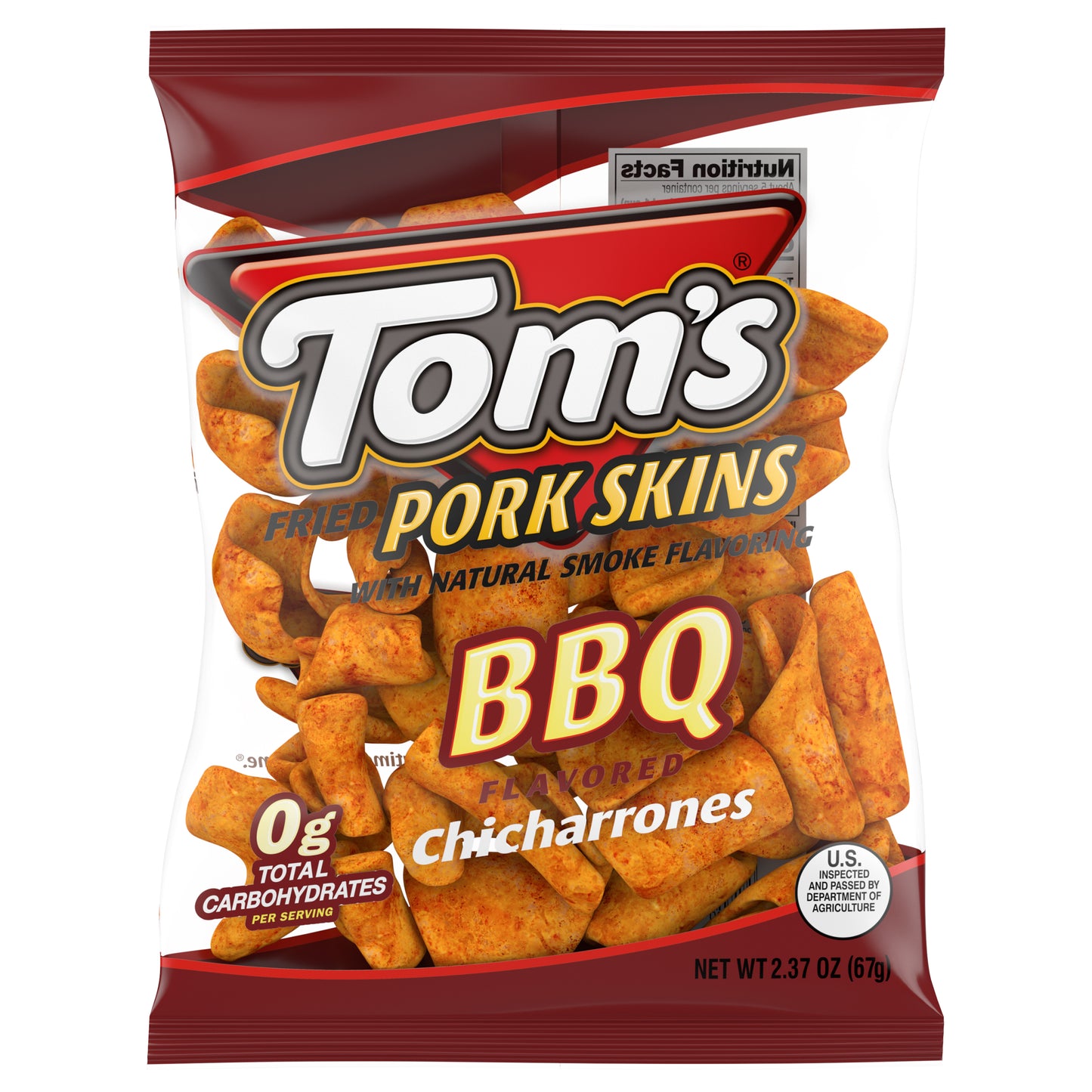 Tom's BBQ Flavored Chicharrones 2.37 oz