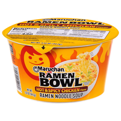 Maruchan Hot & Spicy Chicken Flavor Ramen Bowl 3.32 oz Cup
