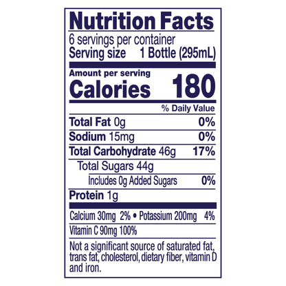 Welch's 100% Grape Juice, Concord Grape, 10 fl oz On-the-Go Bottle (Pack of 6)