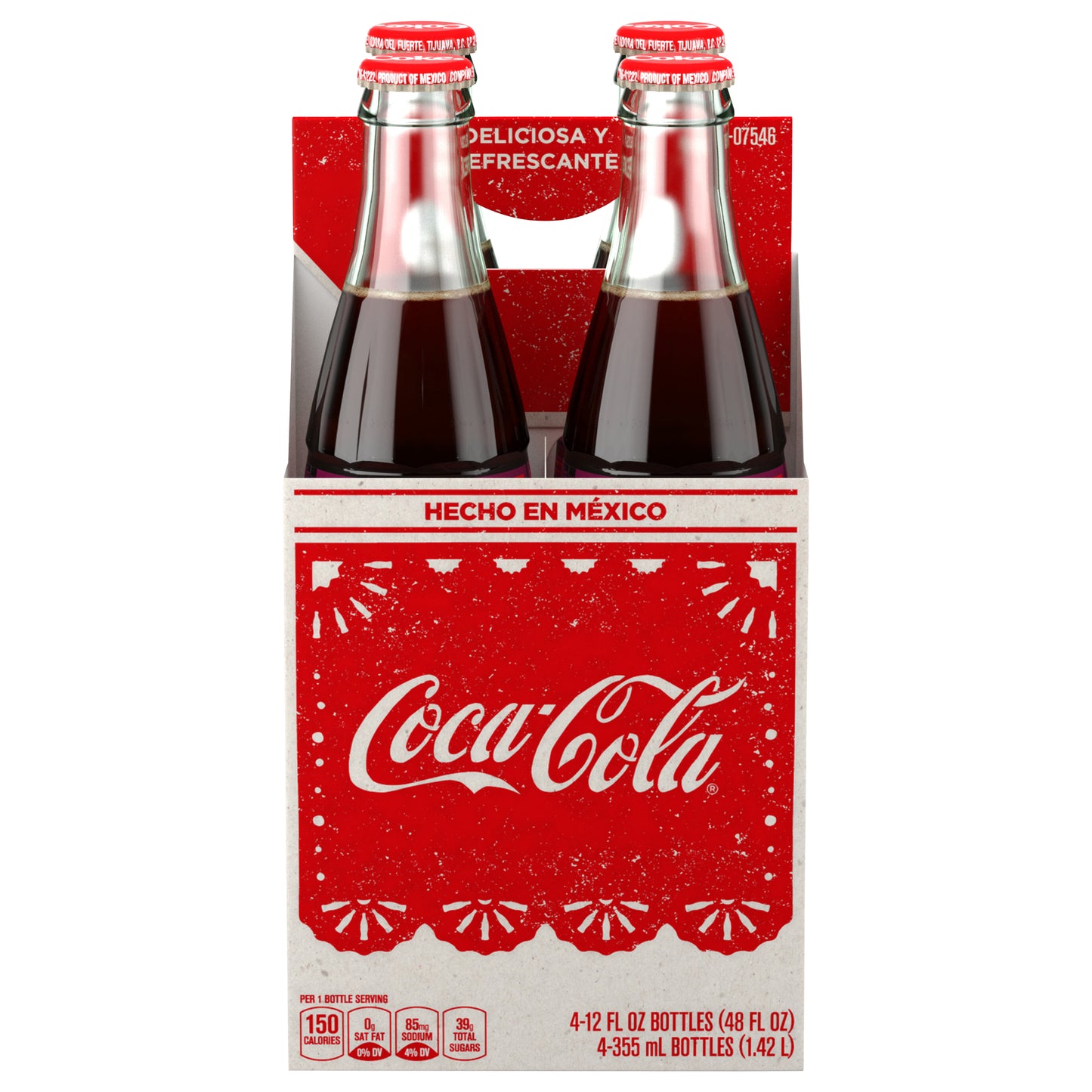 Coca-Cola Mexico Glass Bottles, 355 mL, 4 Pack
