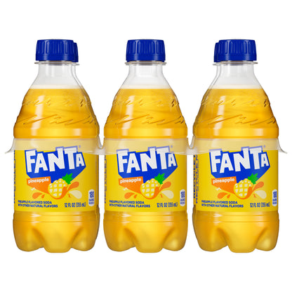 Fanta Pineapple Soda Bottles, 12 fl oz, 6 Pack