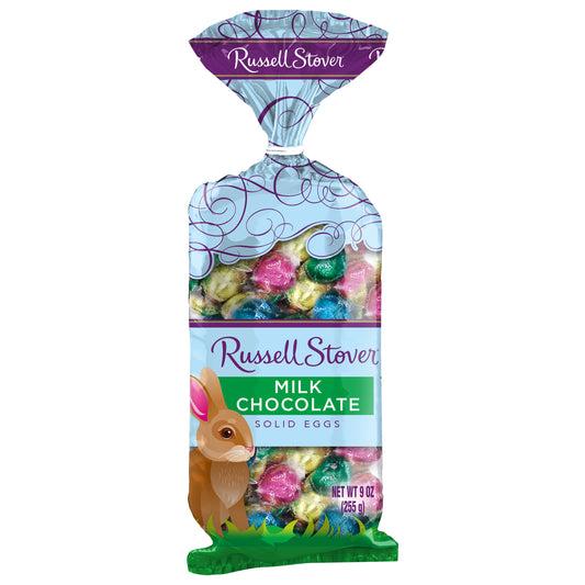 Russell Stover Easter Solid Milk Chocolate Eggs in Foil, 9 oz. (˜ 16 pieces)