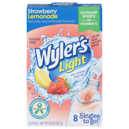 Wyler's Light Low Calorie Strawberry Lemonade Drink Mix 8 ea