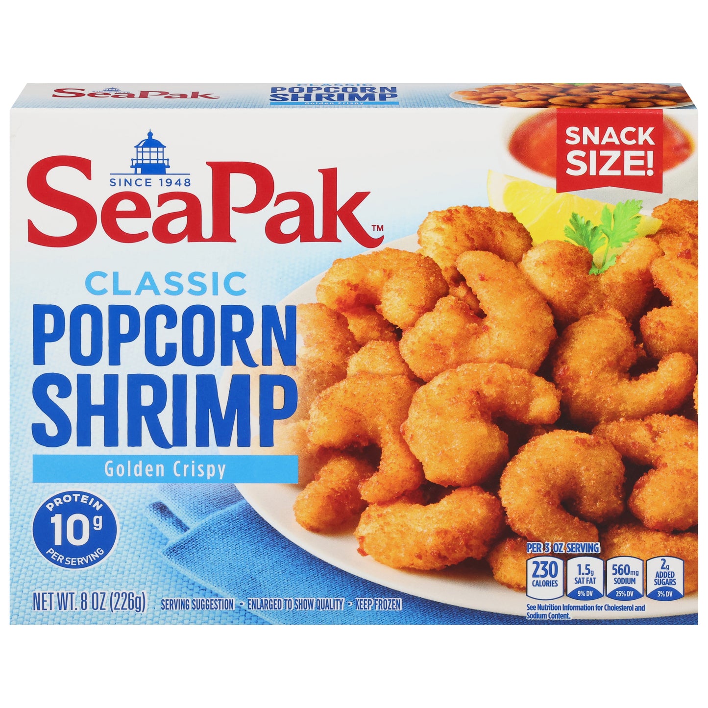 SeaPak Popcorn Classic Shrimp Snack Size 8 oz