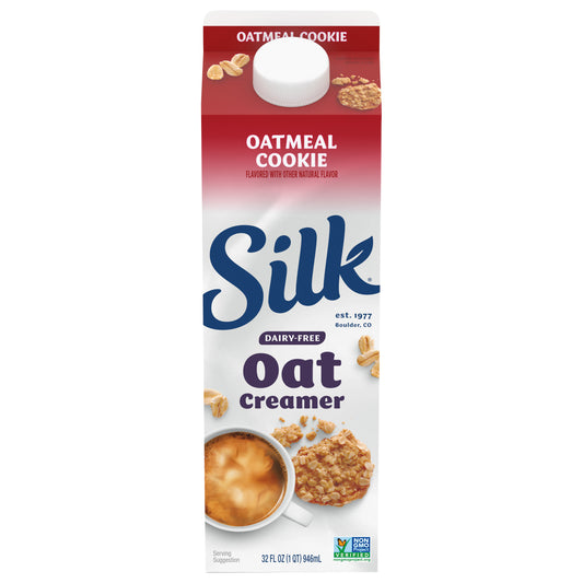 Silk Oat Creamer, Oatmeal Cookie, Dairy Free, Gluten Free, 32 FL OZ Carton