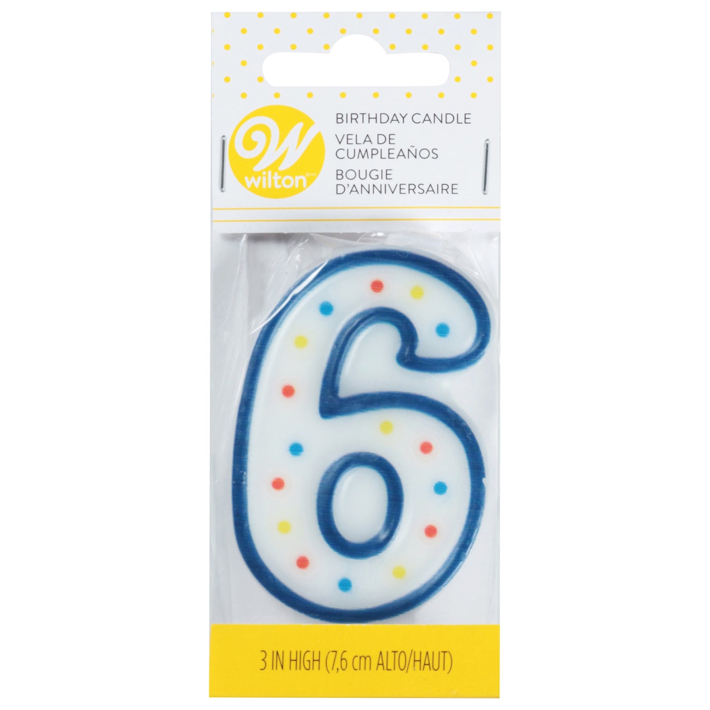 Wilton 6 Birthday Candle 3 Inch 1 ea
