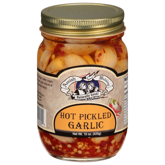 Amish Wedding Hot Pickled Garlic 15 oz