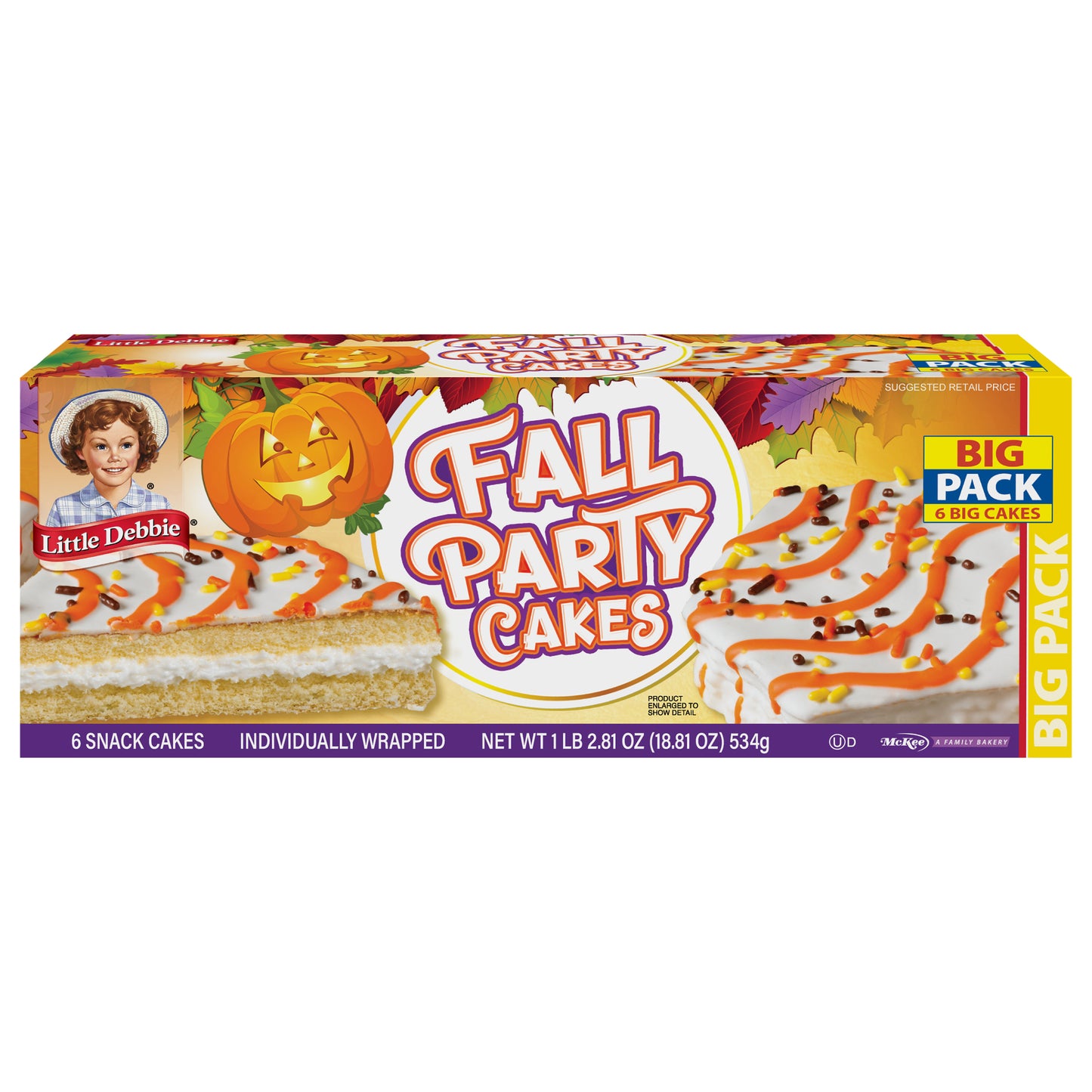 Snack Cakes, Little Debbie Big Pack Fall Party Cakes (Vanilla)