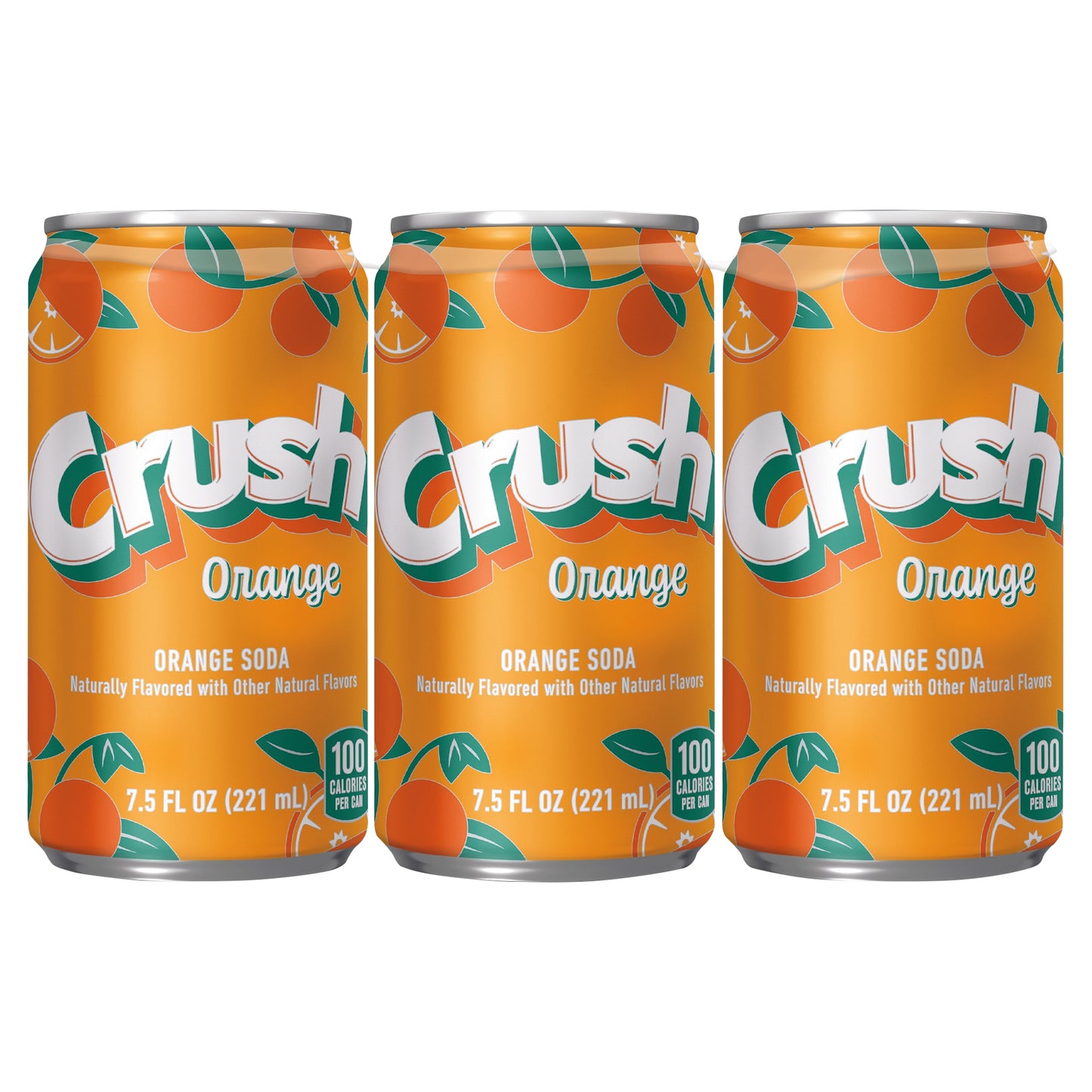 Crush Orange Soda, 7.5 fl oz cans, 6 pack