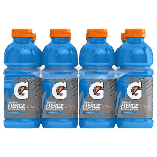 Gatorade Fierce Thirst Quencher Blue Cherry Artificially Flavored 20 Fl Oz 8 Count