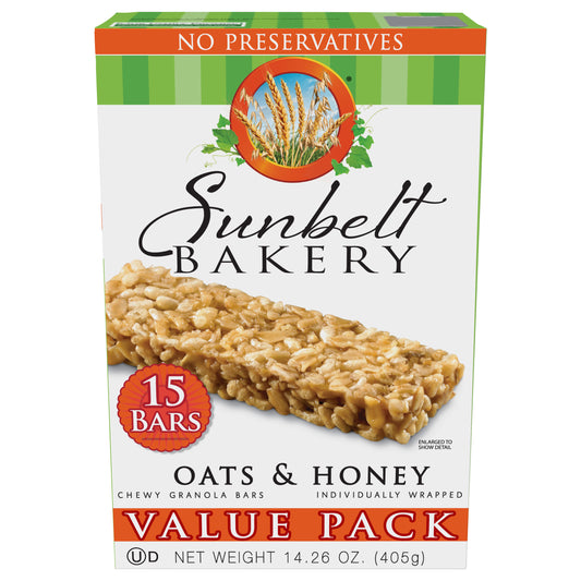 Sunbelt Bakery Value Pack Chewy Oats & Honey Granola Bars 15 bars 15 ea Box