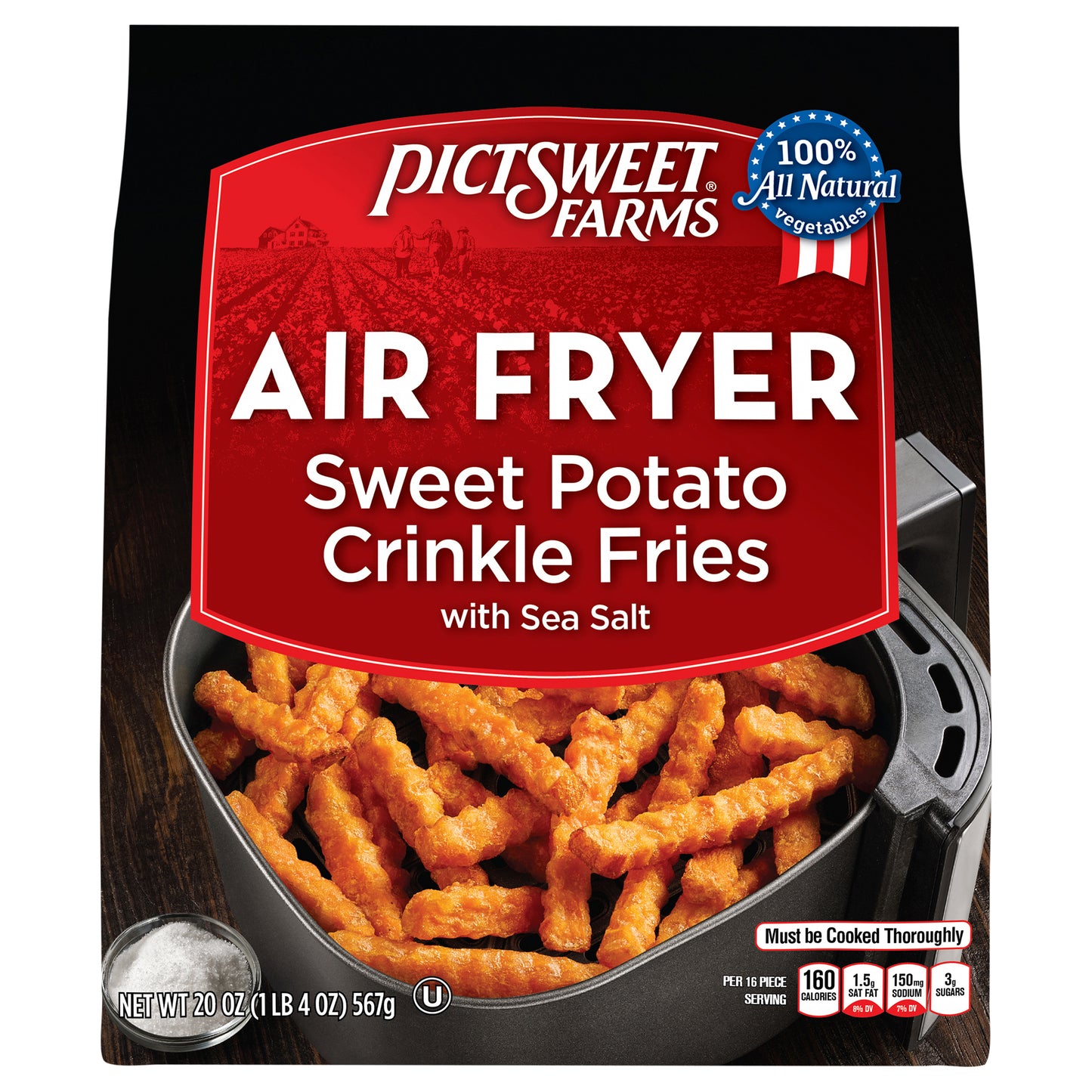 Pictsweet Farms Air Fryer Sweet Potato Crinkle Fries with Sea Salt - 20 oz