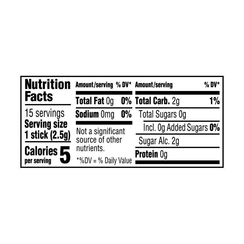 5 Gum Spearmint Rain Sugar Free Chewing Gum, 15 Piece Single Pack