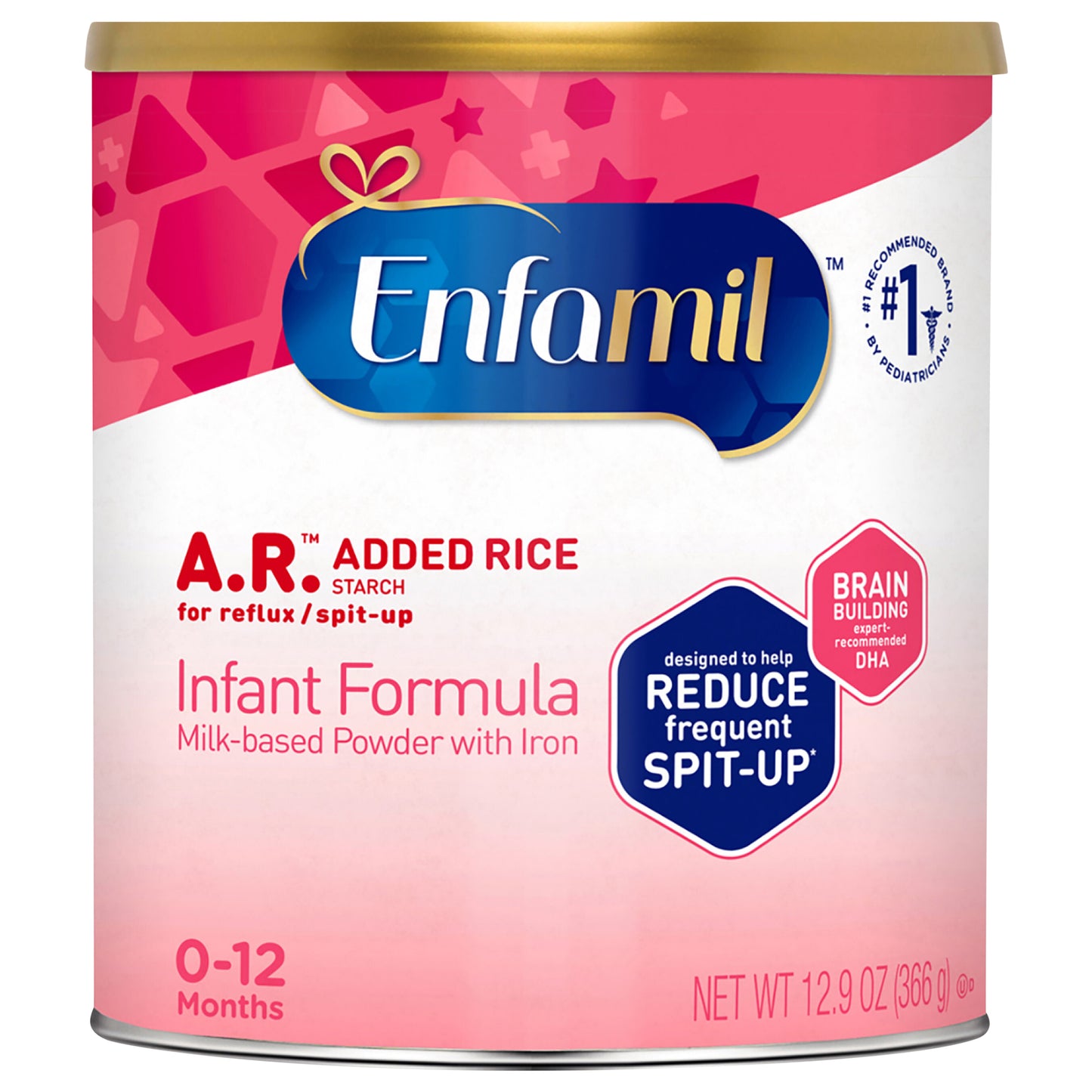 Enfamil A.R. Infant Formula, Clinically Proven to Reduce Reflux & Spit-Up in 1 Week, with Iron, DHA for Brain Development, Probiotics to Support Digestive & Immune Health, Powder Can, 12.9 Oz