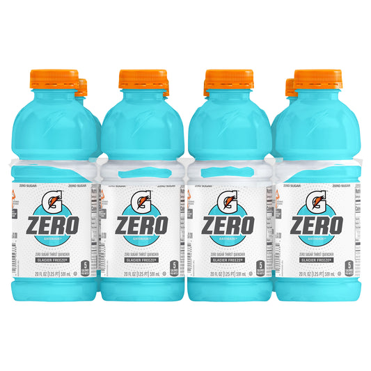 Gatorade Zero Zero Sugar Thirst Quencher Glacier Freeze 20 Fl Oz 8 Count Bottles