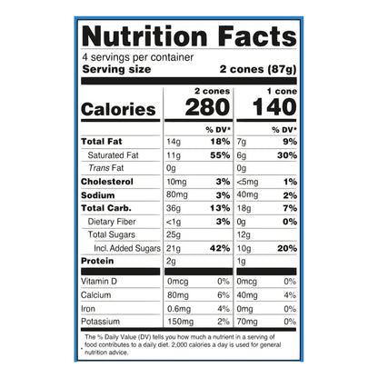 Blue Bunny Mini Swirls Caramel Cones, Frozen Dessert, 8 Pack