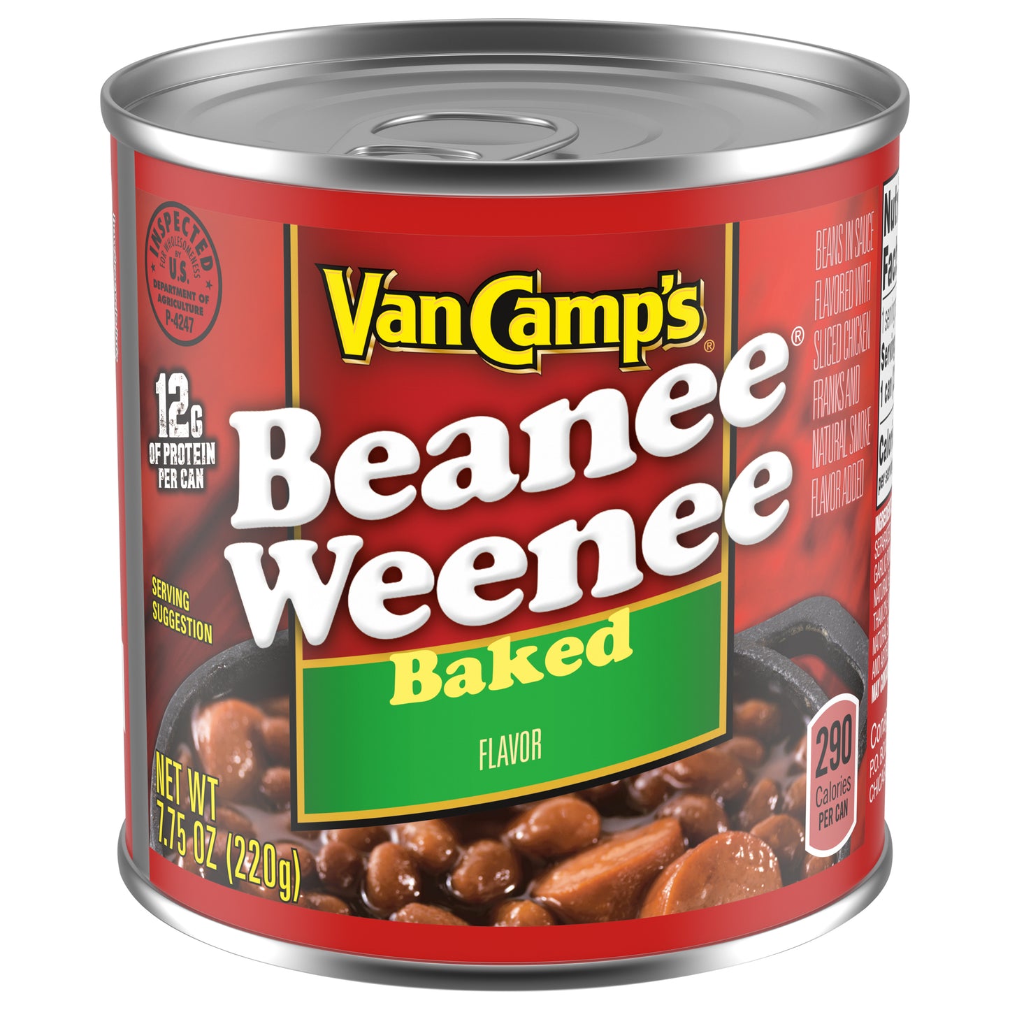 Van Camp's Baked Beanee Weenee, Canned Food, 7.75 OZ