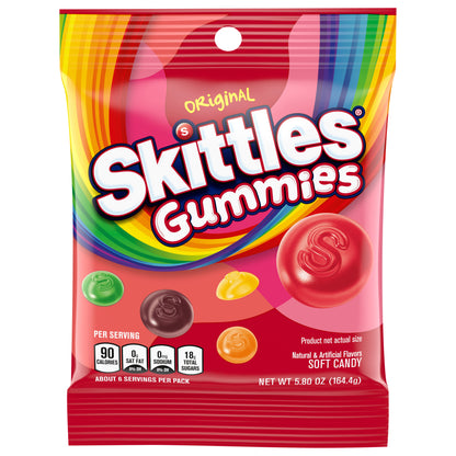 SKITTLES Original Gummy Candy, 5.8 oz Bag