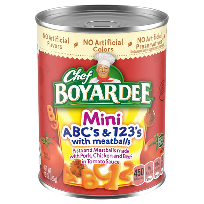 Chef Boyardee Mini ABC's and 123's with Meatballs, 15 oz