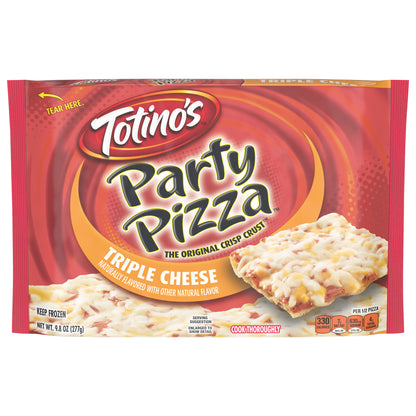 Totino's Party Pizza, Triple Cheese Flavored, Frozen Snacks, 9.8 oz, 1 ct