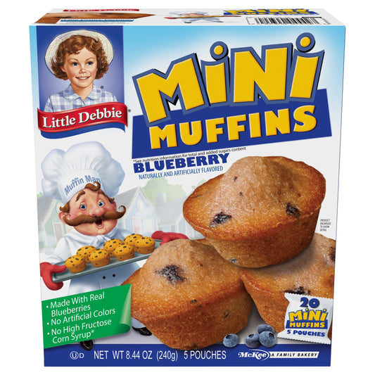 Snack Cakes, Little Debbie Family Pack Mini Muffins (blueberry)