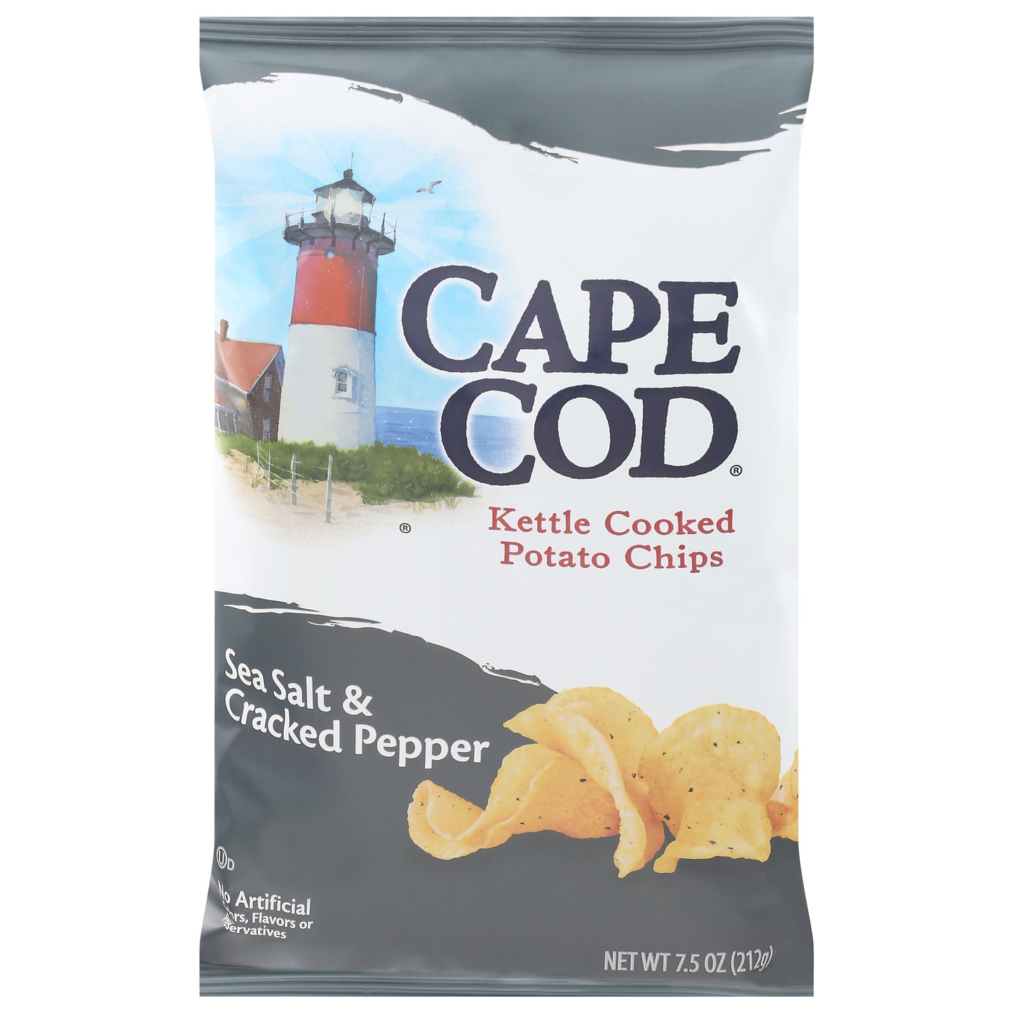 Cape Cod Kettle Cooked Sea Salt & Cracked Pepper Potato Chips 7.5 oz