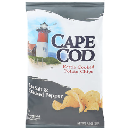 Cape Cod Kettle Cooked Sea Salt & Cracked Pepper Potato Chips 7.5 oz