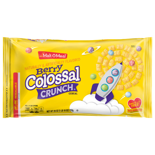 Malt O Meal Berry Colossal Crunch Cereal Family Size 26 oz