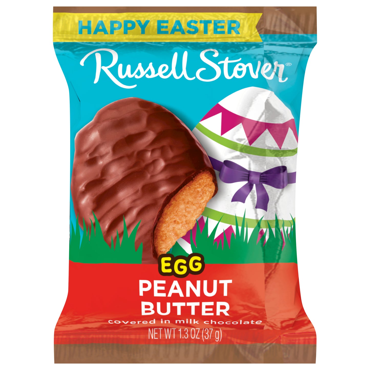 RUSSELL STOVER Easter Peanut Butter Milk Chocolate Easter Egg, 1.3 oz.