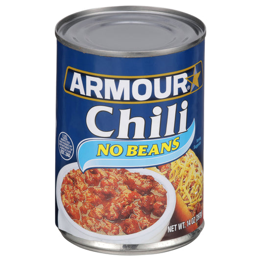 Armour Star Chili with No Beans, Canned Food, 14 OZ
