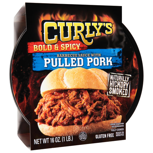 Curly's Bold & Spicy Barbecue Sauce with Pulled Pork 16 oz