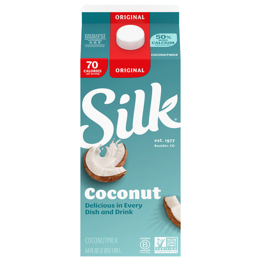 Silk Coconut Milk, Original, Dairy Free, Gluten Free, 64 FL OZ Half Gallon