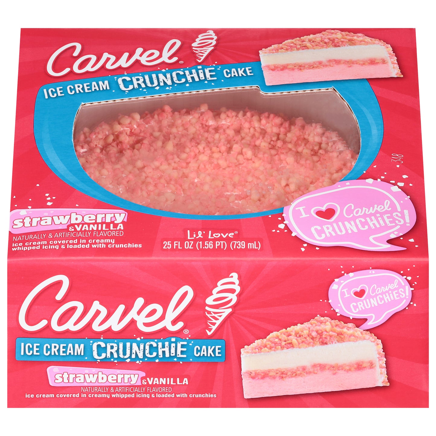 Carvel Crunchie Strawberry & Vanilla Ice Cream Cake 25 fl oz
