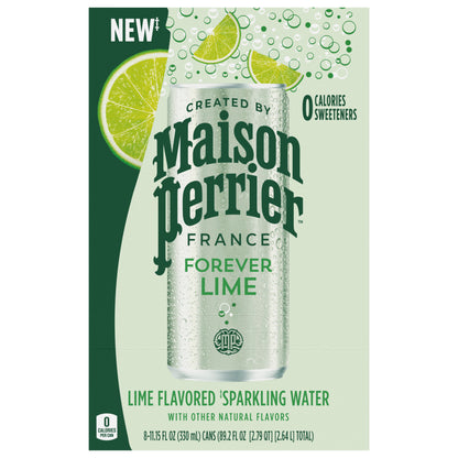 Maison Perrier Forever Lime Flavored Sparkling Water, 11.15 FL OZ Cans, 8 Count 330 ml