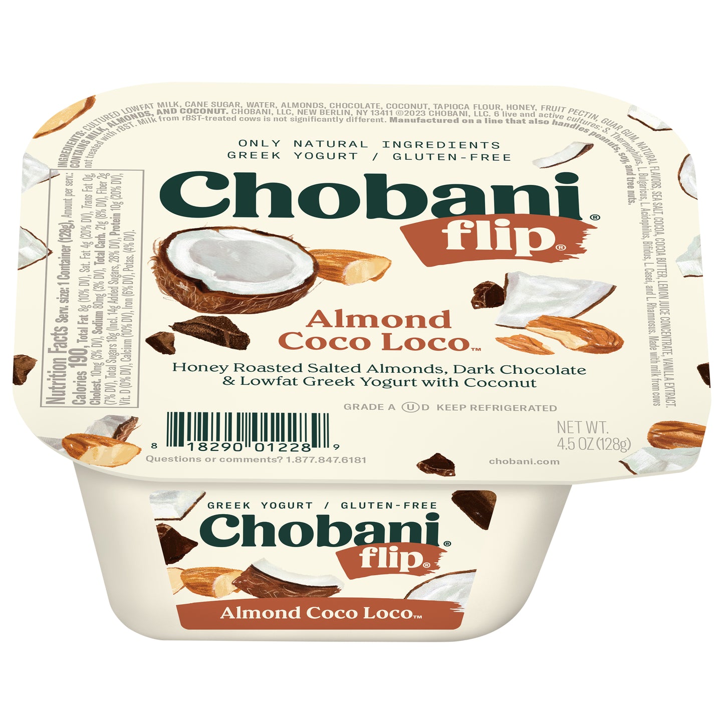 Chobani® Flip® Low-Fat Greek Yogurt Almond Coco Loco™ Chocolate 4.5oz