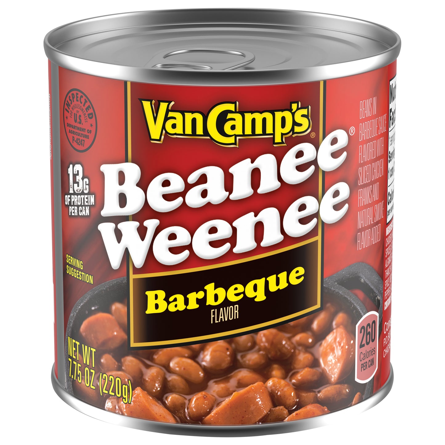 Van Camp's Barbeque Beanee Weenee, Canned Food, 7.75 OZ