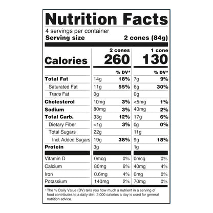 Blue Bunny Mini Swirls Vanilla Cones, Frozen Dessert, 8 Pack