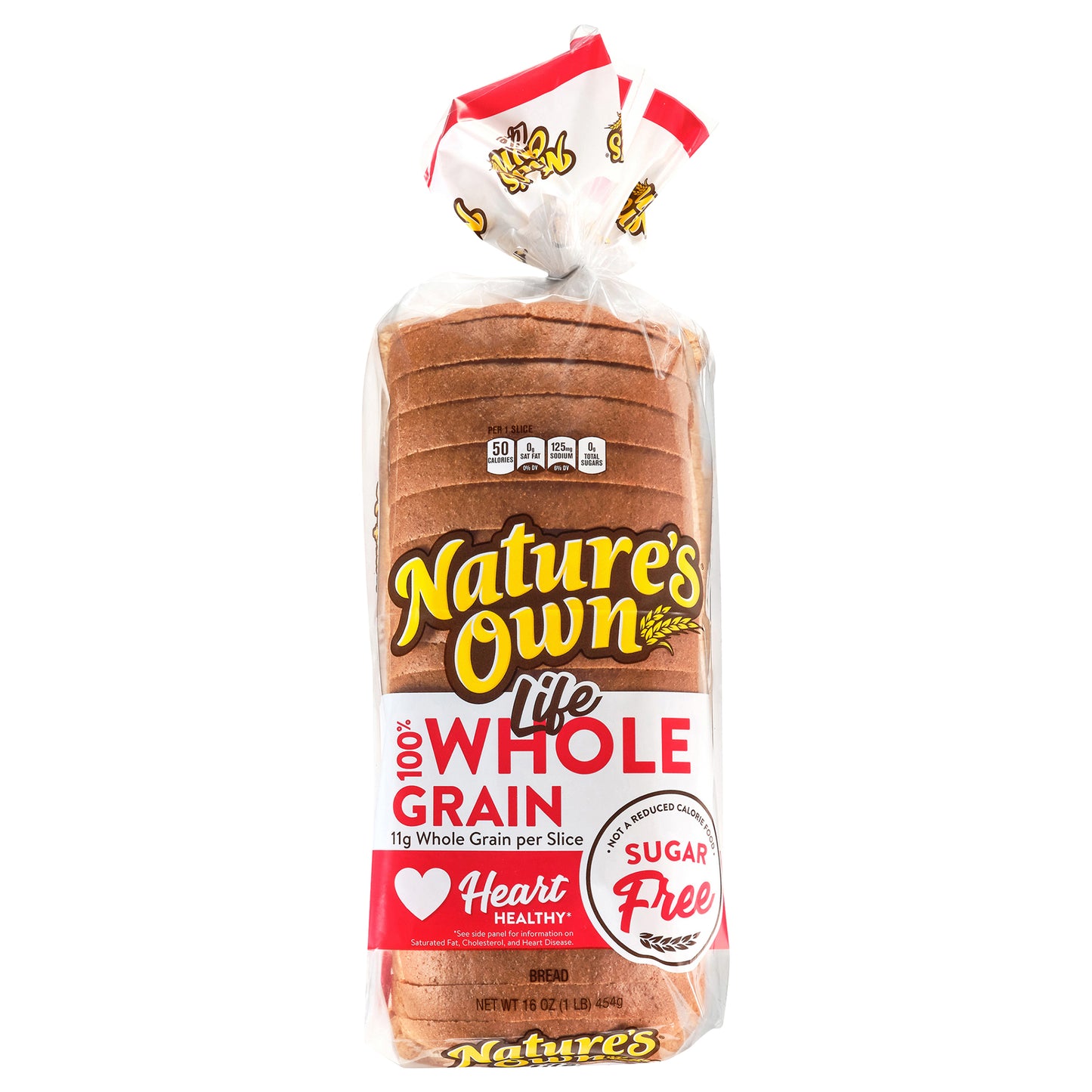 Nature's Own Life 100% Whole Grain Bread, Sugar Free Sandwich Bread, 16 oz Loaf