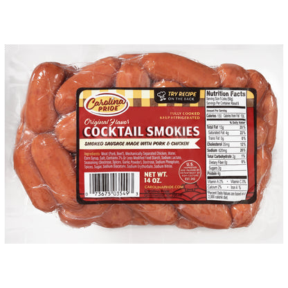 Carolina Pride Original Flavor Cocktail Smokies 14 oz