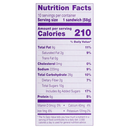 Smucker's Uncrustables Jelly Peanut Butter & Grape Jelly Sandwich 10 - 2 oz Sandwiches