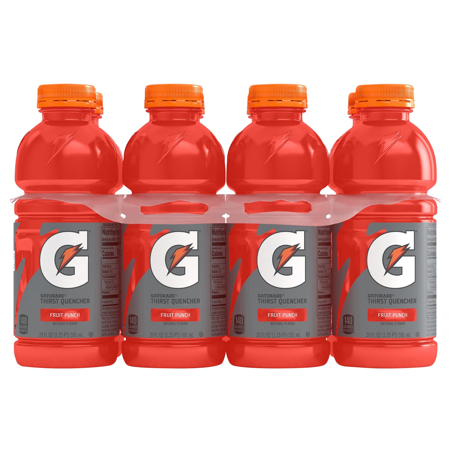 Gatorade Thirst Quencher Fruit Punch Natural Flavor 20 Fl Oz, 8 Count
