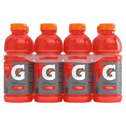 Gatorade Thirst Quencher Fruit Punch Natural Flavor 20 Fl Oz, 8 Count