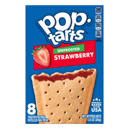 Pop-Tarts 8 Pack Unfrosted Strawberry Toaster Pastries 8 ea