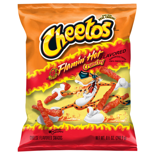 Cheetos Crunchy Cheese Flavored Snacks Flamin' Hot Flavored 8 1/2 Oz