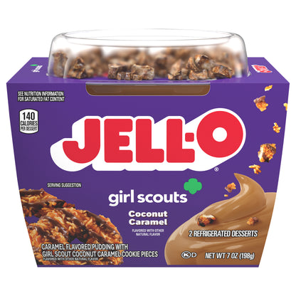 Jell-O Coconut Caramel Ready-to-Eat Pudding Snack Cups, 2 ct Cups